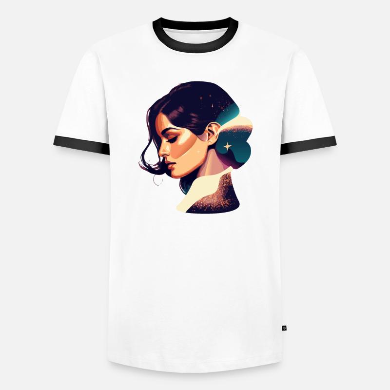 Kosmische Traumfrau Illustration - Männer Kontrast-T-Shirt - Weiß/Schwarz