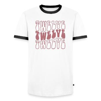 Twelve 12th Birthday Girls 12 Years Old - Men's Ringer Shirt - white/black - Front - AI Model Female 172 light (172cm) & AI Model Male 178 dark (178cm)