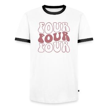 Four 4th Birthday For Girls 4 Years Old - Men's Ringer Shirt - white/black - Front - AI Model Female 172 light (172cm) & AI Model Male 178 dark (178cm)