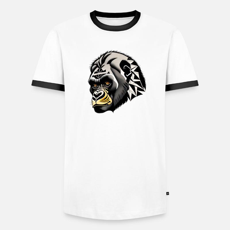 Monkey, Gorilla - Men's Ringer Shirt - white/black