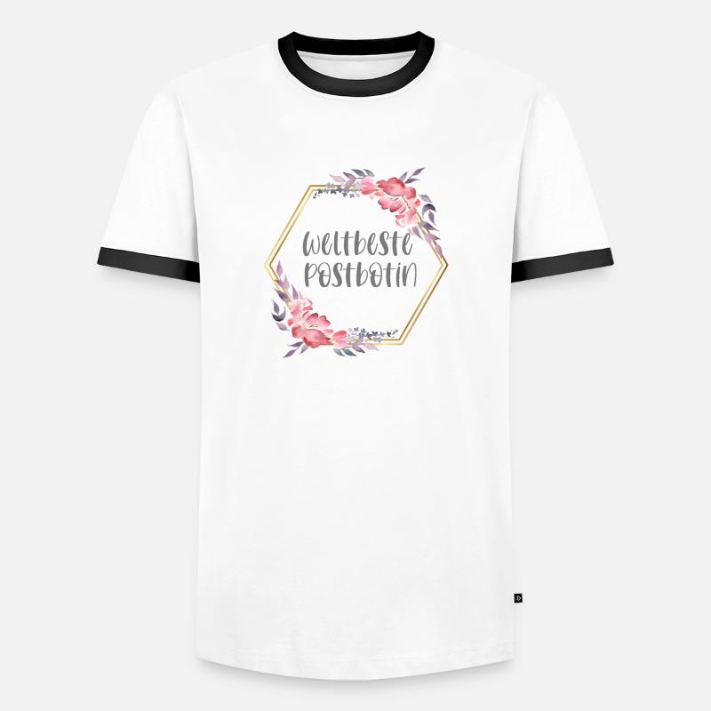 Weltbeste Postbotin Post Beruf Geschenk - Männer Kontrast-T-Shirt - Weiß/Schwarz