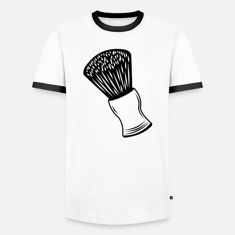 Shaving brush - Men's Ringer Shirt - white/black