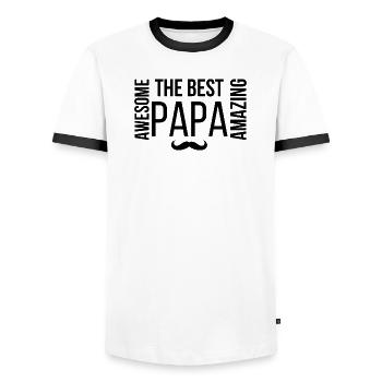 The Best Papa, Awesome, Amazing - Men's Ringer Shirt - white/black - Front - AI Model Female 172 light (172cm) & AI Model Male 178 dark (178cm)