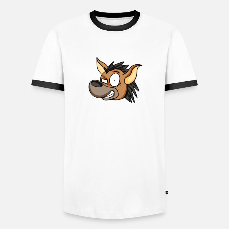 Hyäne - Männer Kontrast-T-Shirt - Weiß/Schwarz