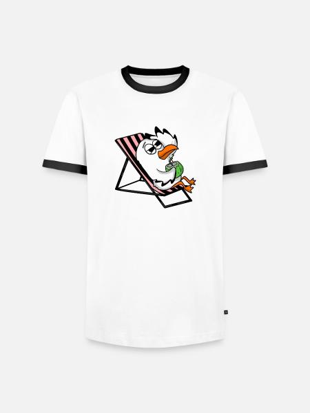 Gull - Men's Ringer Shirt - white/black