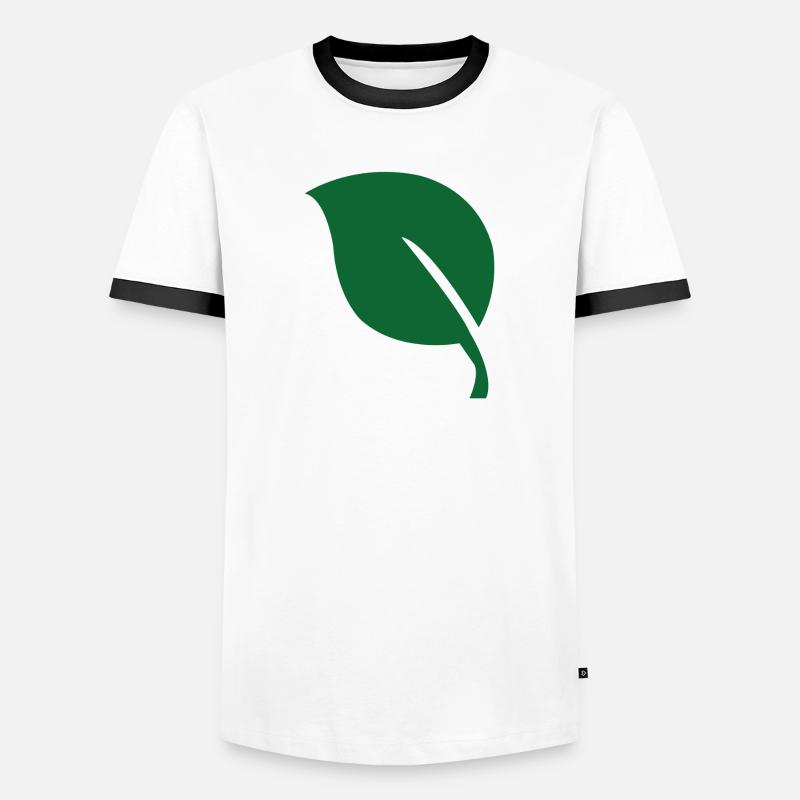 Blatt leaf - Männer Kontrast-T-Shirt - Weiß/Schwarz
