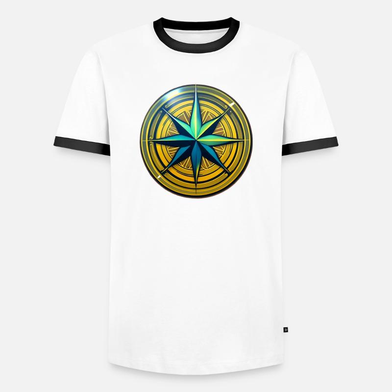Compass - Men's Ringer Shirt - white/black