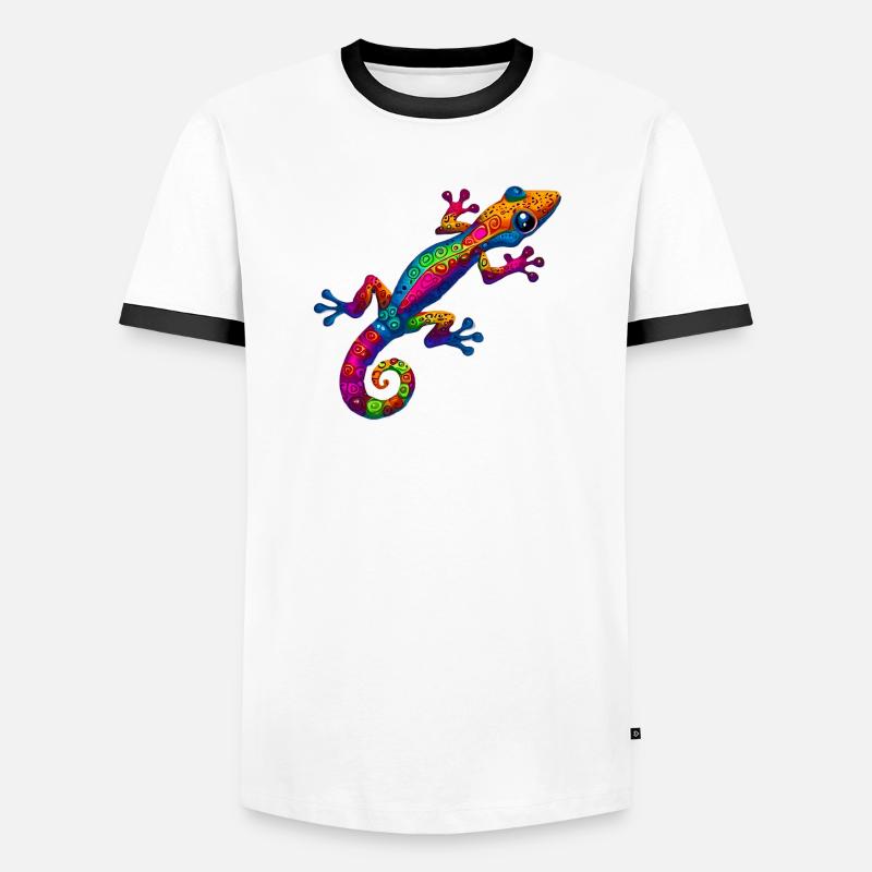 Gecko - Men's Ringer Shirt - white/black