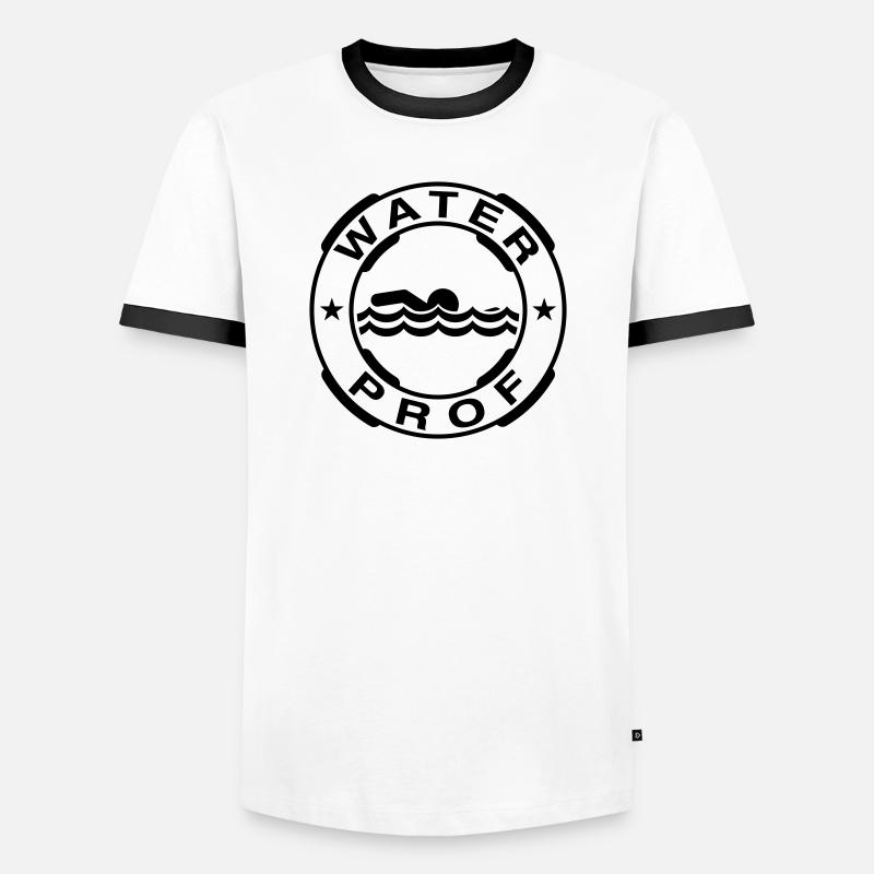 WaterProf - Männer Kontrast-T-Shirt - Weiß/Schwarz