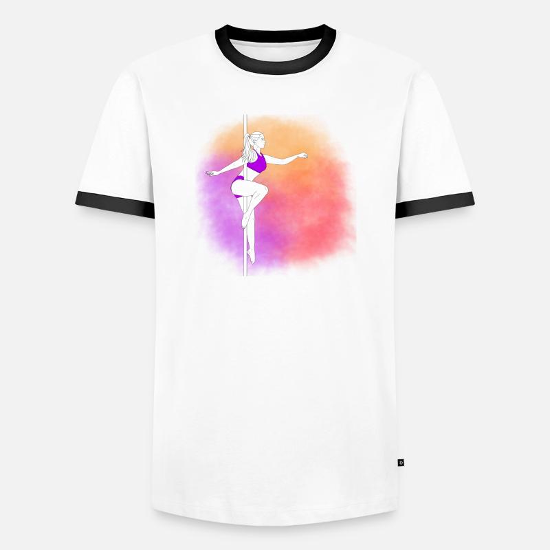 Pole Dance Neon Sunset - Männer Kontrast-T-Shirt - Weiß/Schwarz