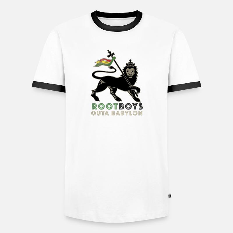 RootBoys outa Babylon - Men's Ringer Shirt - white/black