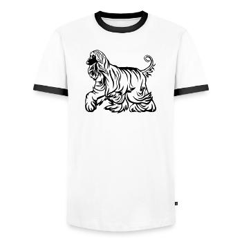 Afghane - Männer Kontrast-T-Shirt - Weiß/Schwarz - Vorne - AI Model Female 172 light (172cm) & AI Model Male 178 dark (178cm)