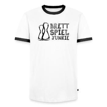 Brettspiel Profi Figuren Symbol Icon Logo Spiele - Männer Kontrast-T-Shirt - Weiß/Schwarz - Vorne - AI Model Female 172 light (172cm) & AI Model Male 178 dark (178cm)
