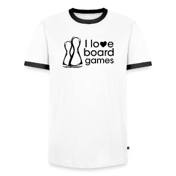 Games boardgames Board games Symbol Dear Friends - Men's Ringer Shirt - white/black - Front - AI Model Female 172 light (172cm) & AI Model Male 178 dark (178cm)