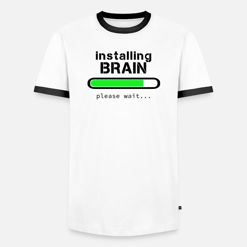 Installing Brain - Men's Ringer Shirt - white/black