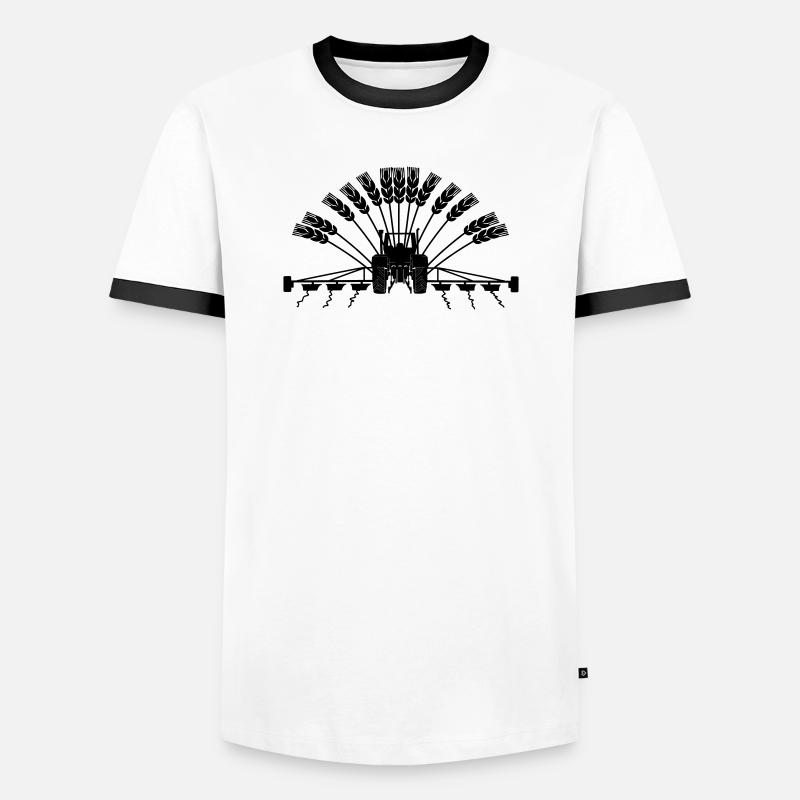Getreidetraktor - Männer Kontrast-T-Shirt - Weiß/Schwarz
