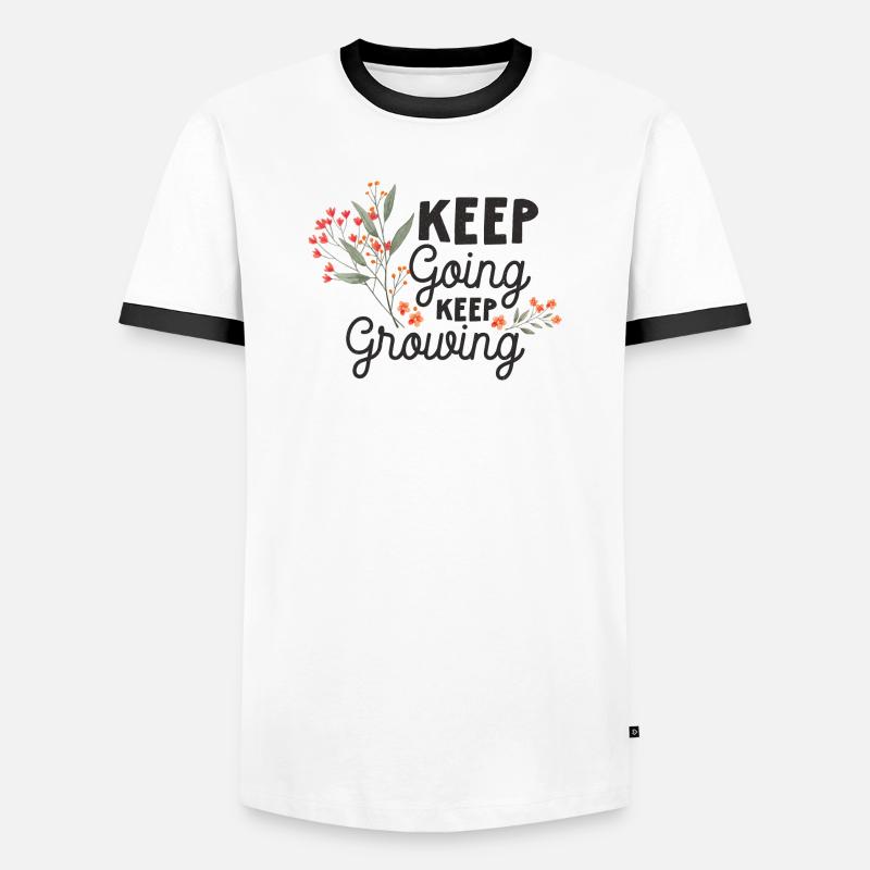 Keep Going, Keep Growing - Men's Ringer Shirt - white/black