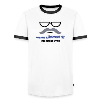 Ruhestand Statement Pensionist Pension Abschied - Männer Kontrast-T-Shirt - Weiß/Schwarz - Vorne - AI Model Female 172 light (172cm) & AI Model Male 178 dark (178cm)