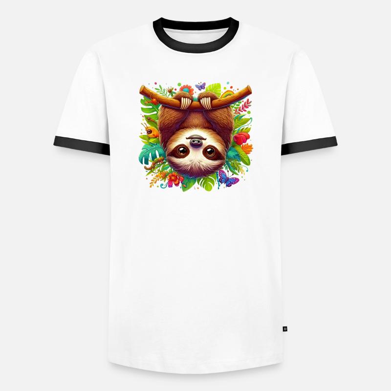 Sloth - Men's Ringer Shirt - white/black