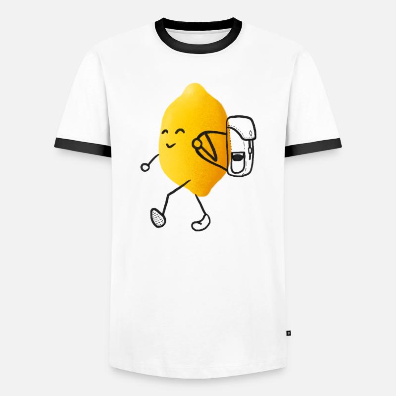 Wander Citrus - Men's Ringer Shirt - white/black
