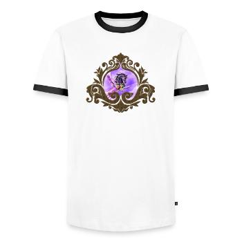 Elegantes buntes Wildpferd - Männer Kontrast-T-Shirt - Weiß/Schwarz - Vorne - AI Model Female 172 light (172cm) & AI Model Male 178 dark (178cm)