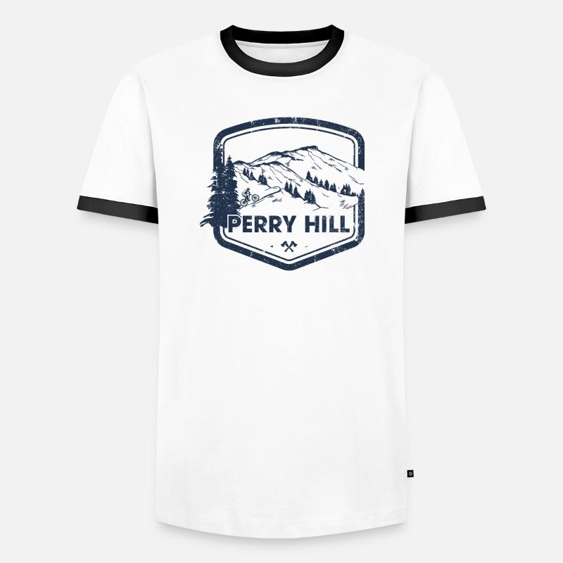 Perry Hill Mountain Trail - Men's Ringer Shirt - white/black