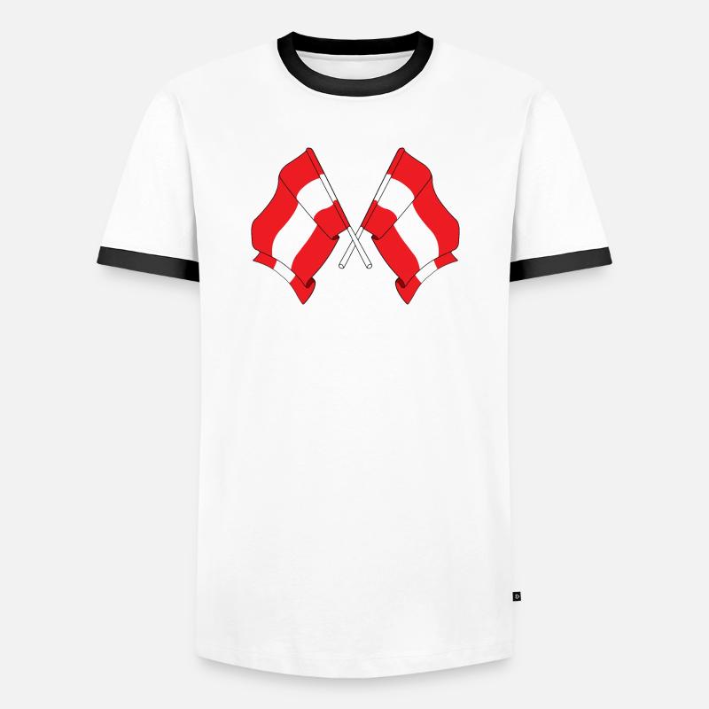 Two flags Austria - Men's Ringer Shirt - white/black