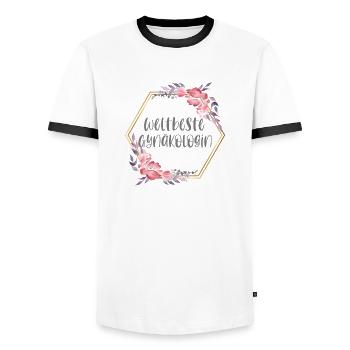 Gynäkologin Ärztin Doktorin Beruf Geschenk - Männer Kontrast-T-Shirt - Weiß/Schwarz - Vorne - AI Model Female 172 light (172cm) & AI Model Male 178 dark (178cm)