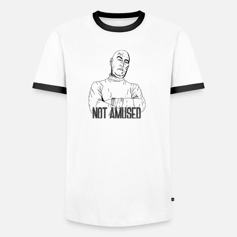Not Amused – Sarcastic Statement Design - Men's Ringer Shirt - white/black