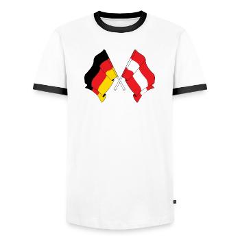 Flag of Germany and flag of Austria - Men's Ringer Shirt - white/black - Front - AI Model Female 172 light (172cm) & AI Model Male 178 dark (178cm)