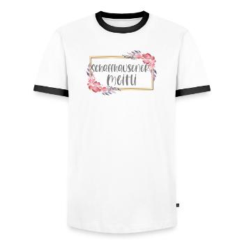 Schweiz Schaffhausen Mädchen Heimat Geschenk - Männer Kontrast-T-Shirt - Weiß/Schwarz - Vorne - AI Model Female 172 light (172cm) & AI Model Male 178 dark (178cm)