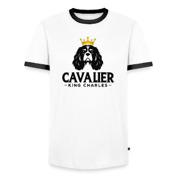 Ritter König Charles gekrönt - Männer Kontrast-T-Shirt - Weiß/Schwarz - Vorne - AI Model Female 172 light (172cm) & AI Model Male 178 dark (178cm)