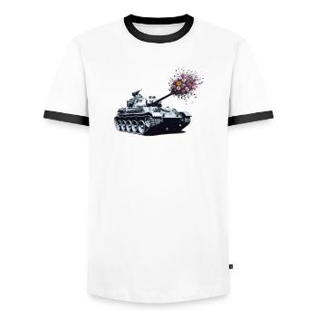 Panzer Bouquet - T-shirt contrasté Homme - blanc/noir - Devant - AI Model Female 172 light (172cm) & AI Model Male 178 dark (178cm)