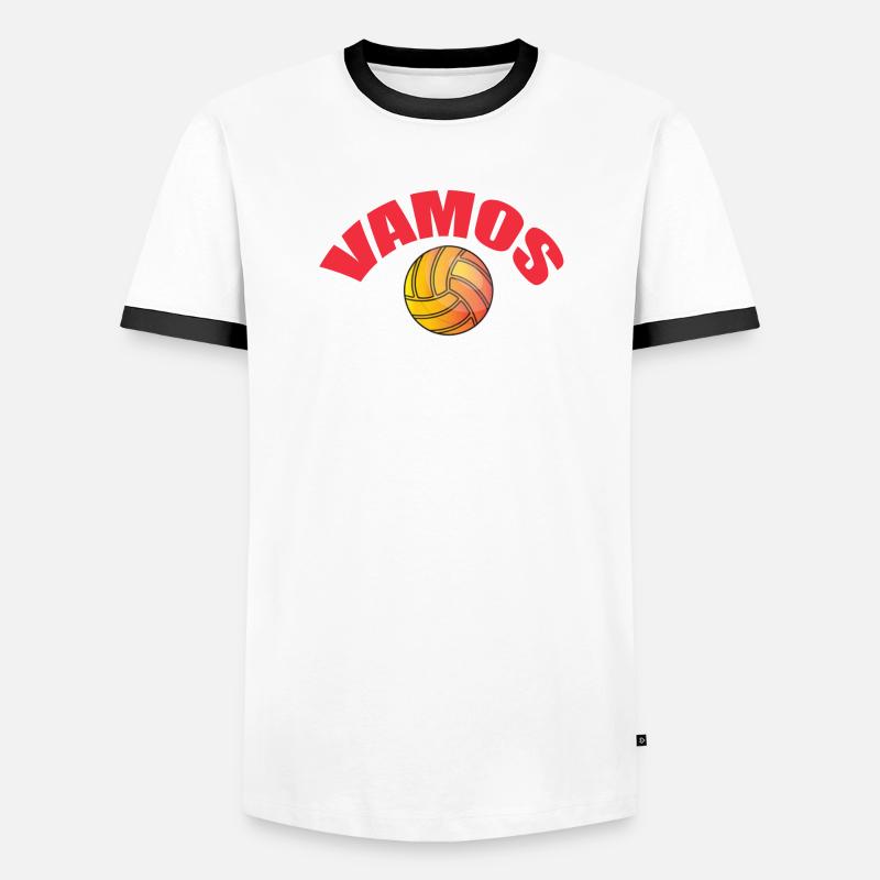 VAMOS - Männer Kontrast-T-Shirt - Weiß/Schwarz