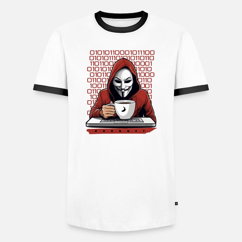 Anonymous Hacker - Männer Kontrast-T-Shirt - Weiß/Schwarz