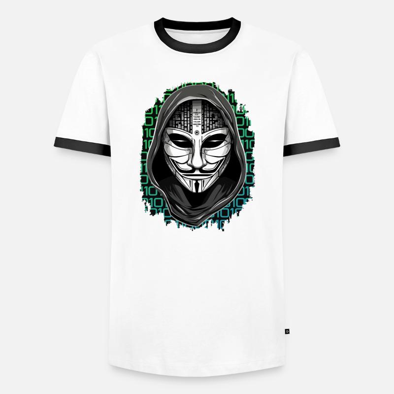 Anonymous Hacker - Men's Ringer Shirt - white/black