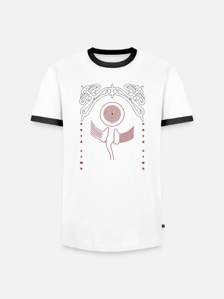 Pata Siwa Pata Lima White - Mannen contrastshirt - wit/zwart