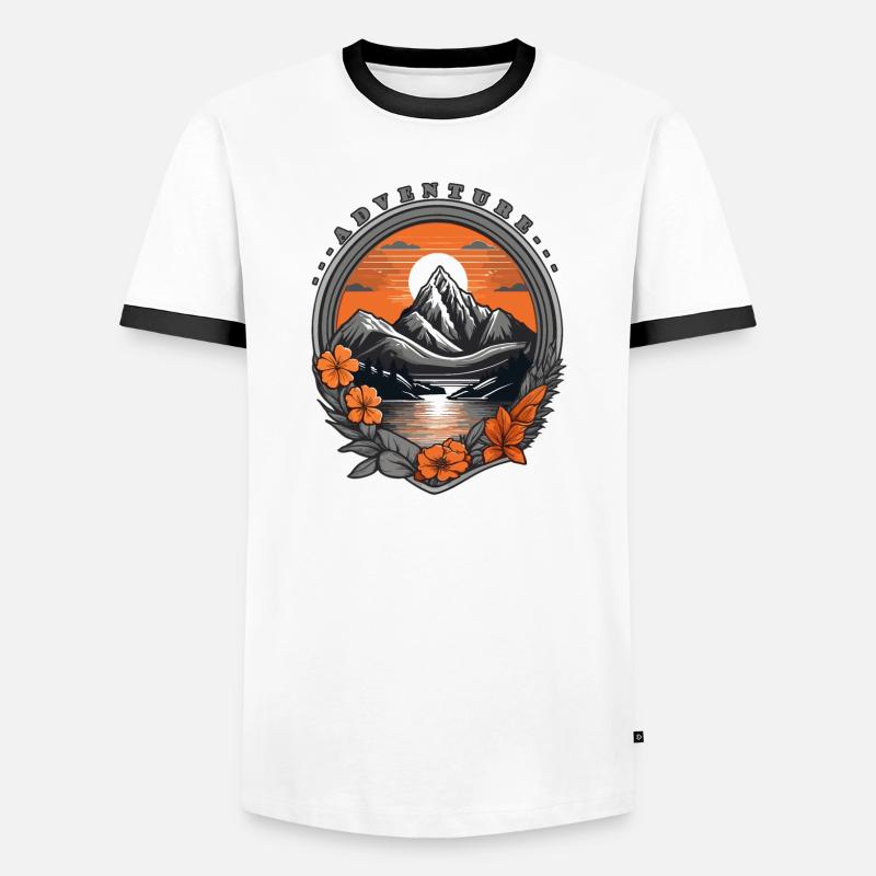 Abenteuer Reise - Männer Kontrast-T-Shirt - Weiß/Schwarz