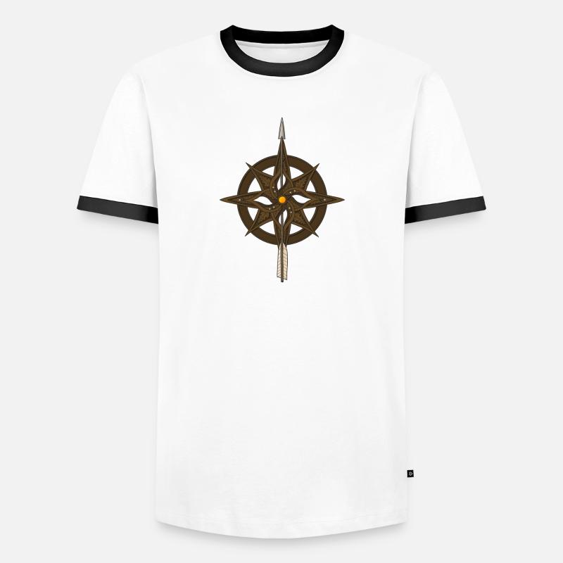 Fantasy Compass Rose - Men's Ringer Shirt - white/black