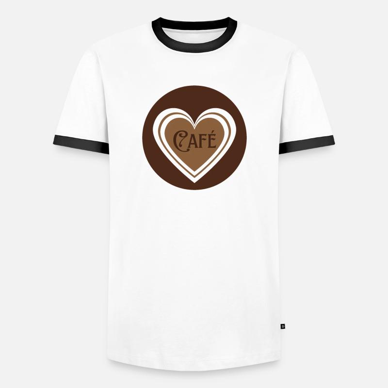 Coffee with Hearts - Men's Ringer Shirt - white/black