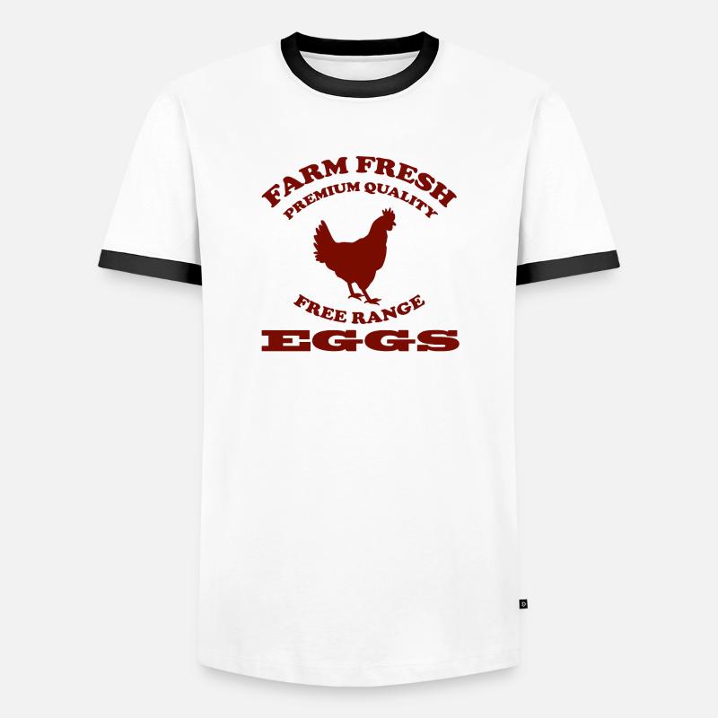 EGGS - Männer Kontrast-T-Shirt - Weiß/Schwarz
