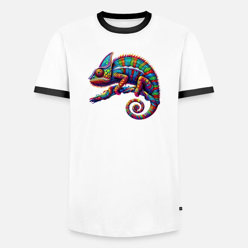 Chameleon - Men's Ringer Shirt - white/black