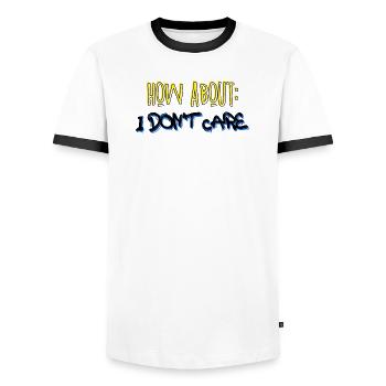 Cooler Spruch Egal ist Mir Wurscht Haltung - Männer Kontrast-T-Shirt - Weiß/Schwarz - Vorne - AI Model Female 172 light (172cm) & AI Model Male 178 dark (178cm)