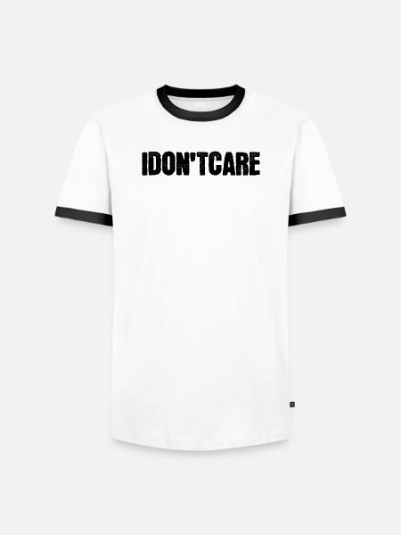 I don't care about the statement - Men's Ringer Shirt - white/black