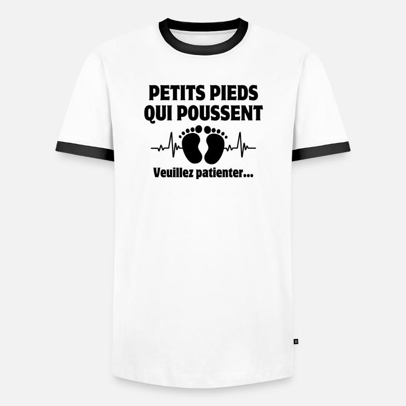 Werdender Vater, werdende Mutter, werdendes Baby - Männer Kontrast-T-Shirt - Weiß/Schwarz