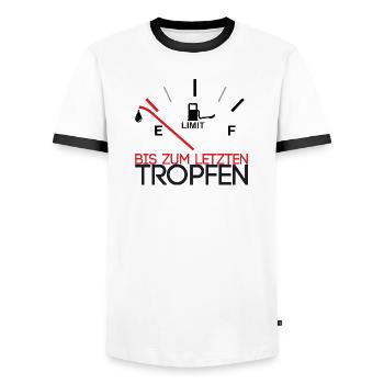 Down to the last drop - Men's Ringer Shirt - white/black - Front - AI Model Female 172 light (172cm) & AI Model Male 178 dark (178cm)