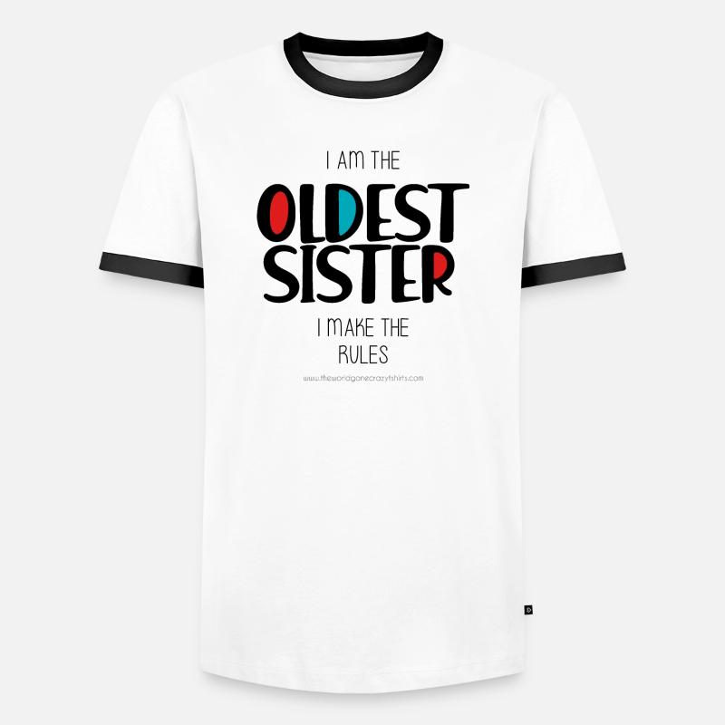 Älteste Schwester - Männer Kontrast-T-Shirt - Weiß/Schwarz