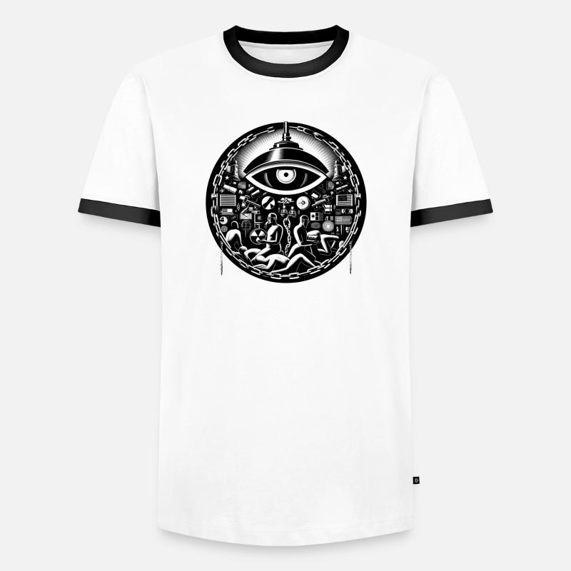 Eye tech - Men's Ringer Shirt - white/black