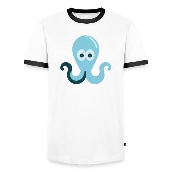 Calmar - T-shirt contrasté Homme - blanc/noir - Devant - AI Model Female 172 light (172cm) & AI Model Male 178 dark (178cm)