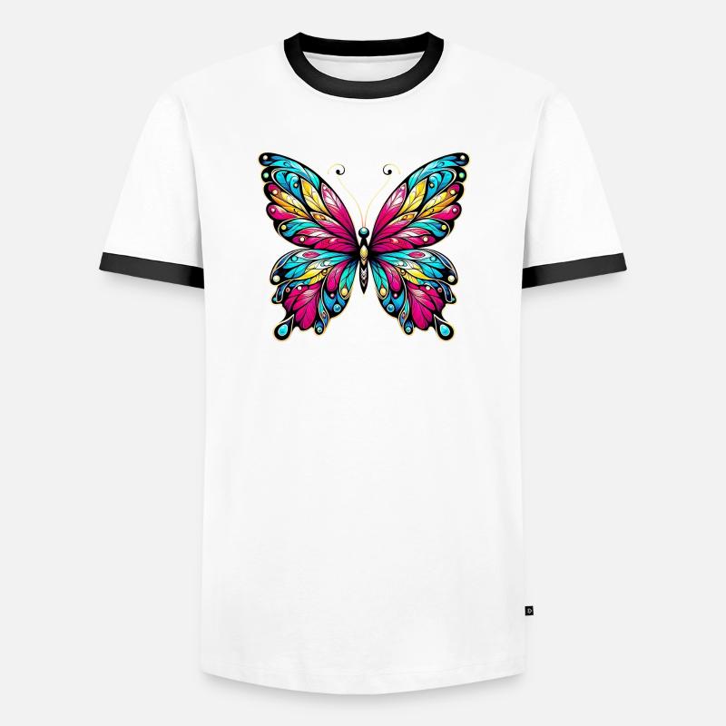 Butterfly - Men's Ringer Shirt - white/black